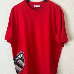 K-Swiss Red Men's Graphic Short Sleeve Tee Shirt Size XL